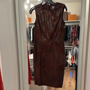 Elegant Brown Sleeveless Dress